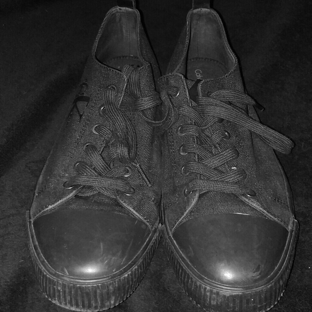 Calvin Klein black denim sneakers